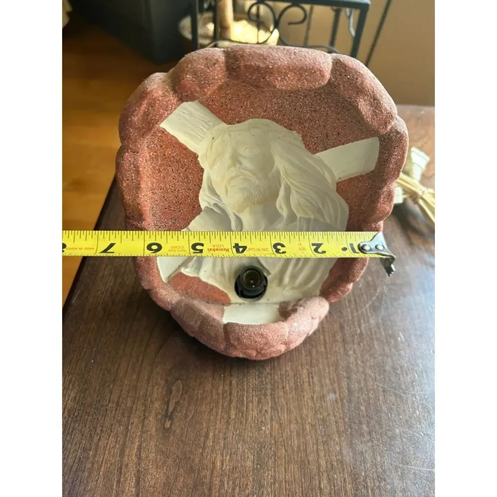 vintage Jesus Cross ceramic hologram night light lamp